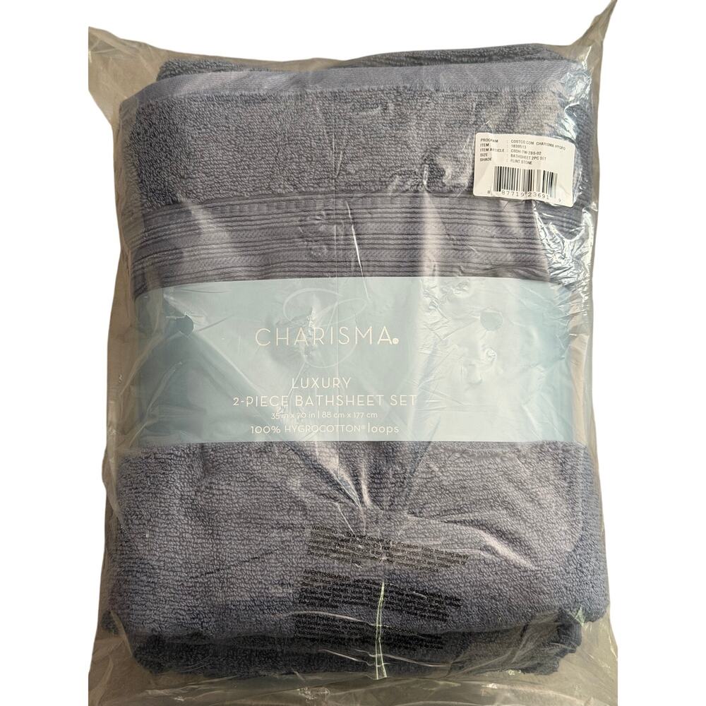 Charisma 100% Hygrocotton Luxury 2 pc Bathsheet Set 35in x 70in Blue